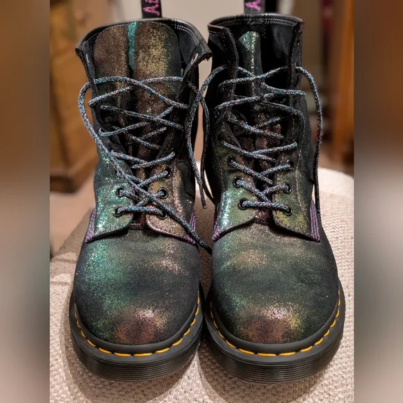 Dr Martens 1460 Disco Iridescent Suede Lace Up Boots Size 10 Doc Martens - Picture 4 of 12